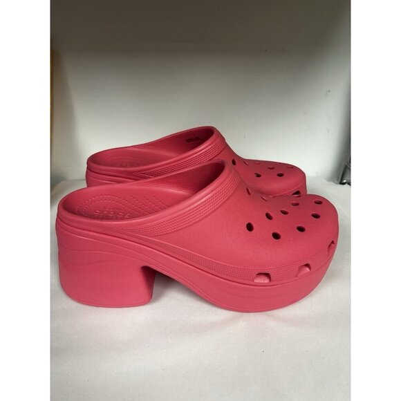Crocs Siren Clog Womens Size 12 High Heeled Platform Hyper Pink New - Picture 6 of 8